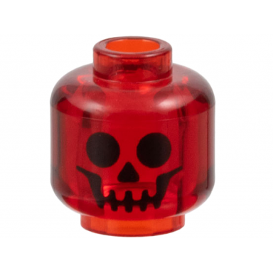 trans-red minifigure head with black standard skull pattern