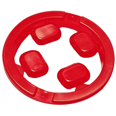 trans-red rock faceted with small pin infinity stone 4 on sprue
