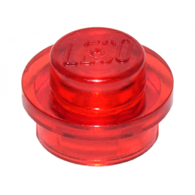 trans-red plate round 1 x 1