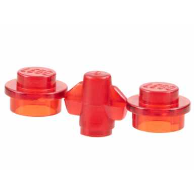 trans-red plate round 1 x 1 2 on sprue