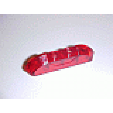 trans-red slope curved 4 x 1 double with 2 recessed studs