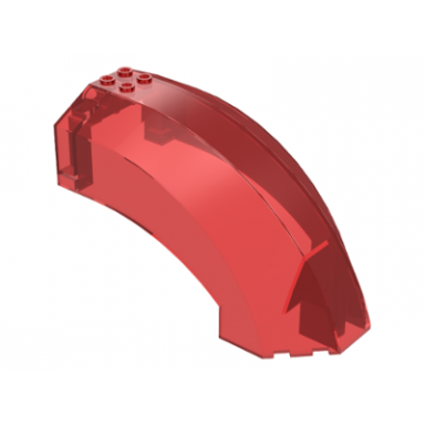 trans-red windscreen 12 x 6 x 6 curved