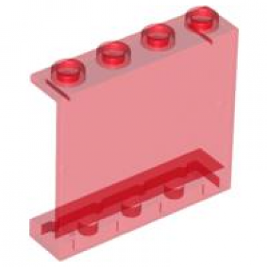 trans-red panel 1 x 4 x 3 - hollow studs