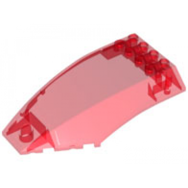 trans-red windscreen 10 x 6 x 2 curved