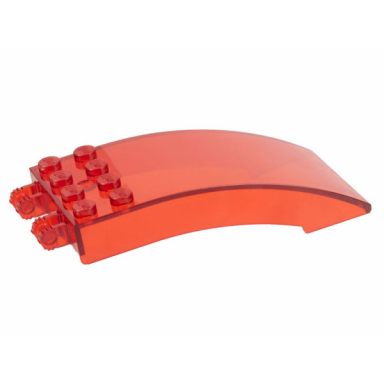 trans-red windscreen 8 x 4 x 2 curved with locking dual 2 fingers