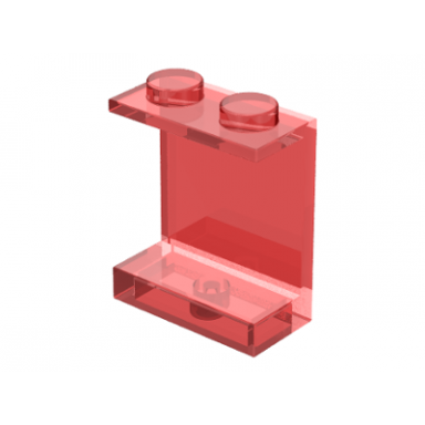 trans-red panel 1 x 2 x 2 - solid studs