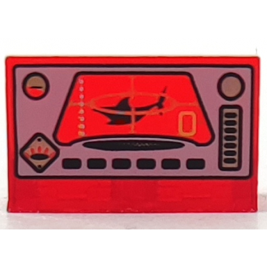 trans-red panel 1 x 2 x 1 with ogel control panel pattern