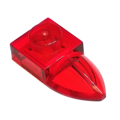 trans-red plate modified 1 x 1 with tooth horizontal