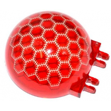 trans-red windscreen 6 x 6 x 3 canopy half sphere with dual 2 fingers with white compound eye pattern