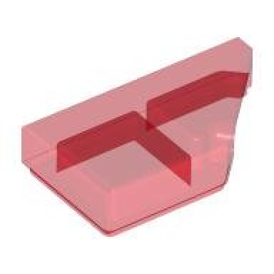trans-red tile modified 1 x 2 wedge right