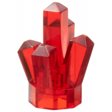 trans-red rock 1 x 1 crystal 5 point