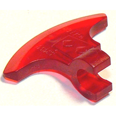 trans-red minifigure weapon axe head with clip