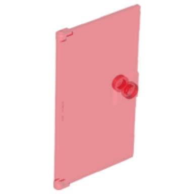 trans-red door 1 x 4 x 6 with stud handle