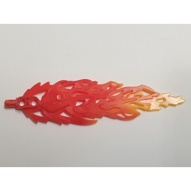 trans-red bionicle weapon glatorian flame sword with marbled trans-orange pattern