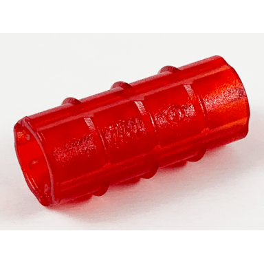 trans-red technic axle connector 2l ridged with x hole x orientation