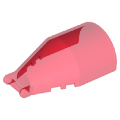 trans-red windscreen 6 x 4 x 2 round with bar handle