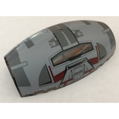 trans-brown windscreen 10 x 6 x 3 bubble canopy double tapered with square front cutout with sw rebel combat frigate pattern