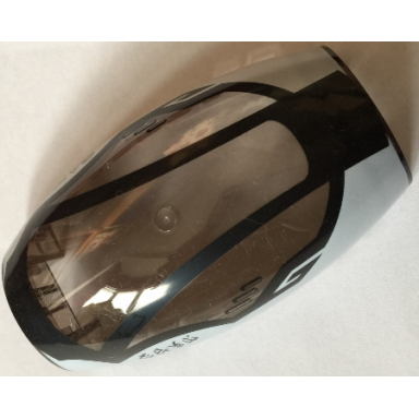 trans-brown windscreen 10 x 6 x 3 bubble canopy double tapered with square front cutout with ninjago black and white pattern