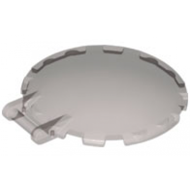 trans-brown dish 6 x 6 inverted with bar handle