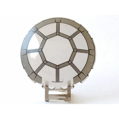trans-brown dish 6 x 6 inverted with bar handle with sw 8 spoke radial cockpit pattern