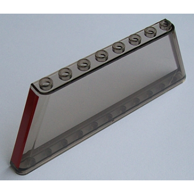trans-brown windscreen 1 x 12 x 4 tapered with red stripe on both ends pattern