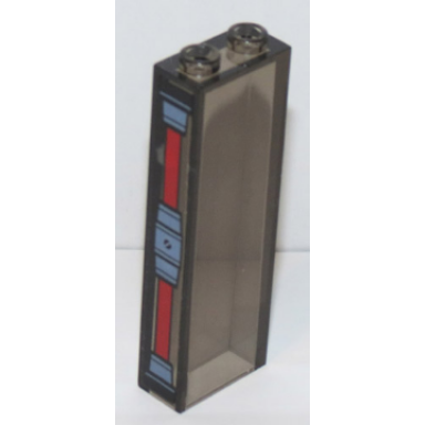 trans-brown brick 1 x 2 x 5 with red energy bar pattern sticker - set 70596