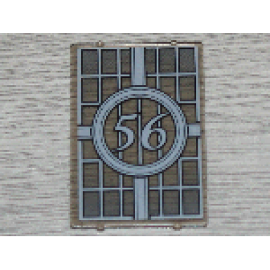 trans-brown glass for window 1 x 4 x 5 with bars and number 56 in circle pattern sticker - set 4856