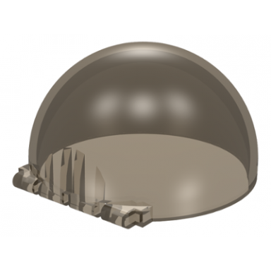 trans-brown windscreen 6 x 6 x 3 canopy half sphere with hinge