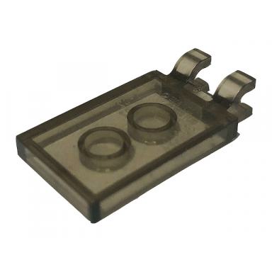 trans-brown tile modified 2 x 3 with 2 u clips