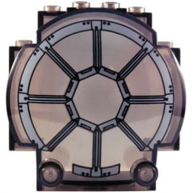 trans-brown windscreen 3 x 6 x 5 bubble with sw 8 spoke radial light bluish gray thick lines pattern