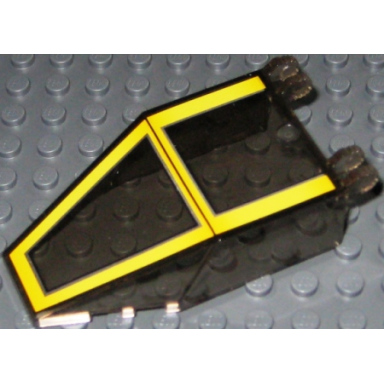 trans-brown windscreen 7 x 4 x 1 2 3 with locking dual 2 fingers 9 teeth with sw yellow pattern
