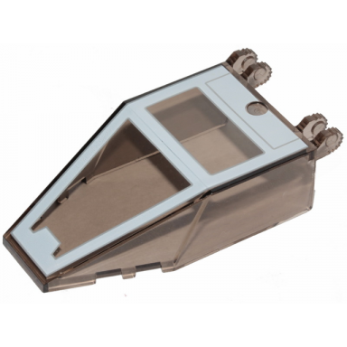trans-brown windscreen 7 x 4 x 1 2 3 with locking dual 2 fingers 9 teeth with light bluish gray sw snowspeeder pattern