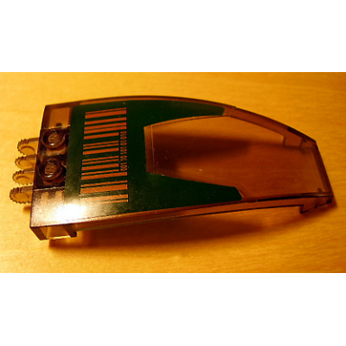 trans-brown windscreen 8 x 4 x 2 curved taper with dual 2 fingers bar code pattern sticker - set 7707