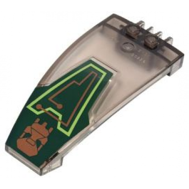 trans-brown windscreen 8 x 4 x 2 curved taper with dual 2 fingers exo-force circuitry pattern sticker - set 7707
