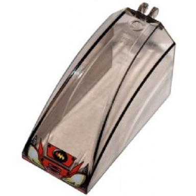 trans-brown windscreen 8 x 4 x 4 curved with 2 fingers with headlights and fire logo pattern