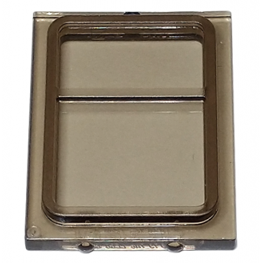 trans-brown glass for train door with lip on all sides