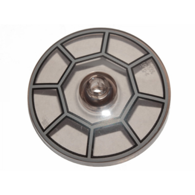 trans-brown dish 4 x 4 inverted radar with open stud with radial jedi starfighter tie cockpit pattern