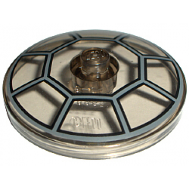 trans-brown dish 4 x 4 inverted radar with solid stud with radial jedi starfighter tie cockpit pattern