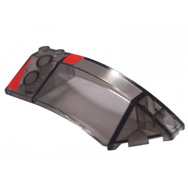 trans-brown wedge 8 x 3 x 2 open right with red trim pattern stickers - set 8652