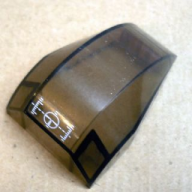 trans-brown windscreen 6 x 4 x 2 wedge curved with white crosshairs pattern sticker - set 7712