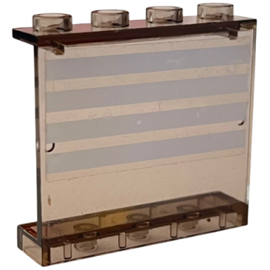 trans-brown panel 1 x 4 x 3 with 4 white stripes pattern sticker - set 4513