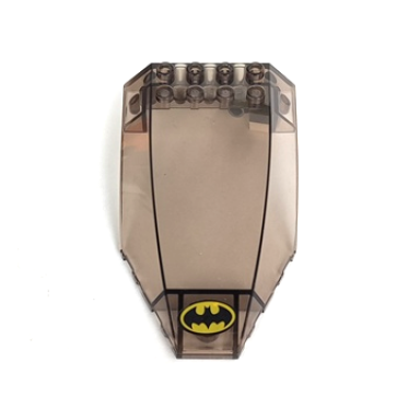 trans-brown windscreen 10 x 6 x 2 curved with batman logo pattern sticker - sets 7780 7781 7787