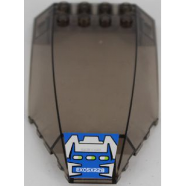 trans-brown windscreen 10 x 6 x 2 curved with exo5xr28 pattern sticker - set 8118