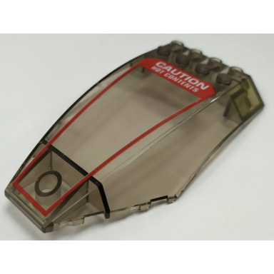 trans-brown windscreen 10 x 6 x 2 curved with white caution hot contents and red frame pattern sticker - set 70908