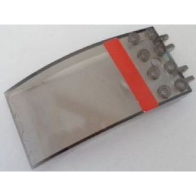 trans-brown windscreen 8 x 4 x 2 curved with locking dual 2 fingers with red stripe pattern sticker - set 8652