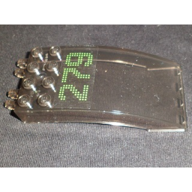 trans-brown windscreen 8 x 4 x 2 curved with locking dual 2 fingers with lime dotted 279 pattern sticker - set 60097