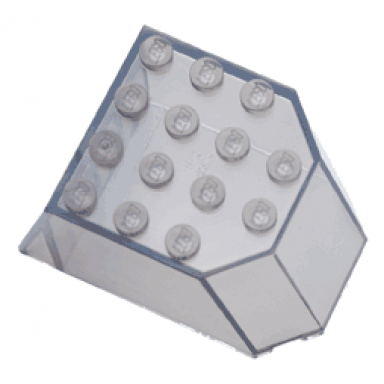 trans-brown windscreen 6 x 4 x 3 flat top with studs and 1 x 4 holes on bottom