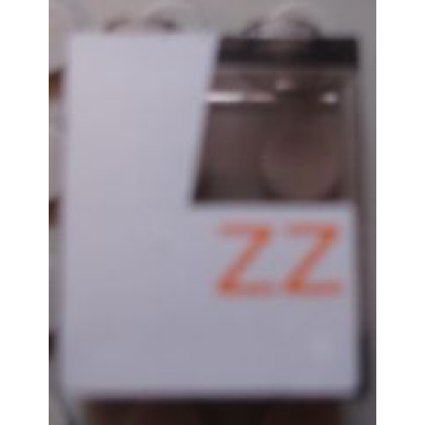 trans-brown panel 1 x 2 x 2 - hollow studs with orange zz on white background sw rebel snowspeeder pattern model right side sticker - set 10129
