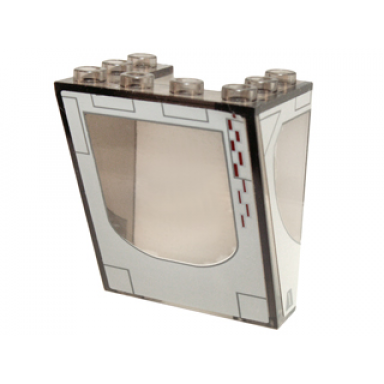 trans-brown windscreen 3 x 4 x 4 inverted with window frames with rectangles triangles and small red lines pattern stickers - set 10195