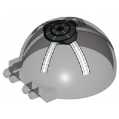 trans-brown windscreen 6 x 6 x 3 canopy half sphere with dual 2 fingers with sw republic gunship pattern
